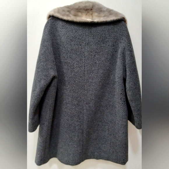 Vintage Wool and Fox Trim Dress Coat - Picture 2 of 6